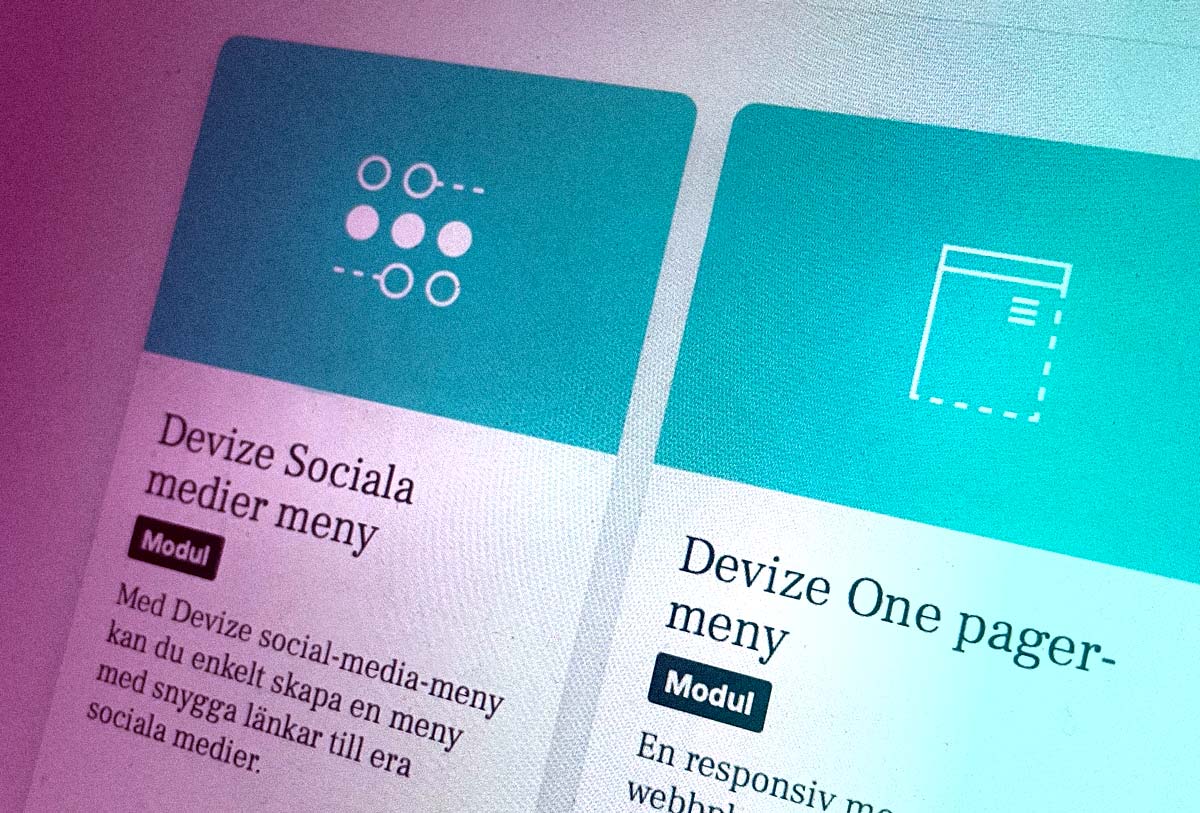 Devize Sitevision-moduler visade i Marketplace